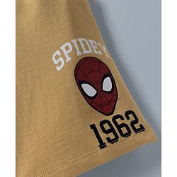 Pine Kids Marvel 100% Cotton Knit Sleeveless Tank T-Shirt & Shorts Set With Spider Man Graphic - Khaki