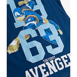 Pine Kids Marvel Single Jersey Knit Sleeveless T-Shirt & Shorts Set with Avengers Graphics - Blue