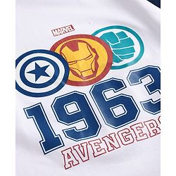 Pine Kids Marvel 100% Cotton Knit Raglan Half Sleeves T-Shirt & Shorts Set With Avengers Graphic - Multicolor