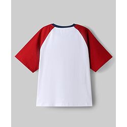 Pine Kids Marvel 100% Cotton Knit Raglan Half Sleeves T-Shirt & Shorts Set With Avengers Graphic - Multicolor