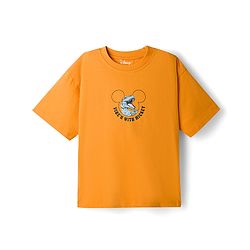 Pine Kids Disney 100% Cotton Knit T-Shirt & Shorts Set With Mickey Mouse & Friends Graphic - Orange
