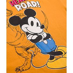 Pine Kids Disney 100% Cotton Knit T-Shirt & Shorts Set With Mickey Mouse & Friends Graphic - Orange