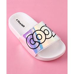 Pine Kids Text Printed Flip Flop - White