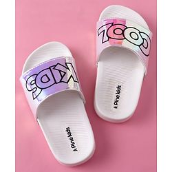 Pine Kids Text Printed Flip Flop - White