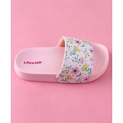 Pine Kids Floral Printed Flip Flop - Pink