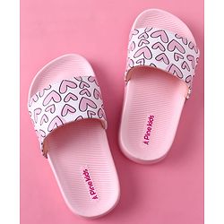 Pine Kids Heart Printed Flip Flop - Pink