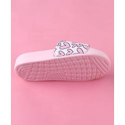 Pine Kids Heart Printed Flip Flop - Pink