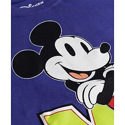 Pine Kids Disney 100% Cotton Knit Full Sleeves T-Shirt & Pyjama Night Suit With Mickey Mouse Graphics - Purple