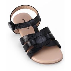 Pine Kids Solid Colour Velcro Closure Sandals - Black