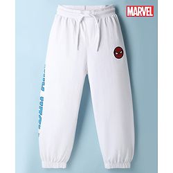 Pine Kids Marvel Terry Knit Full Length Jogger Style Lounge Pant With Spider Man Graphics - White