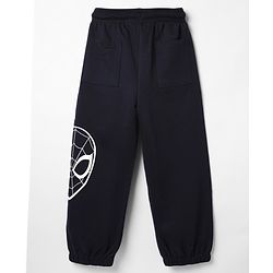 Pine Kids Marvel 100% Cotton Knit Full Length Joggers Pant With Spider-Man Graphic - Navy Blue