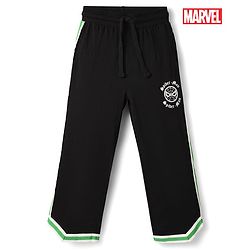 Pine Kids Marvel Single Jersey Knit Full Length Trackpant With Spider Man Graphic - Black