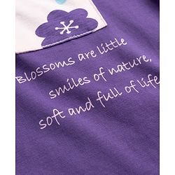 Pine Kids Cotton Knit Half Sleeves T-Shirt & Capri Night-Suit With Floral Print - Violet