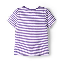 Pine Kids Cotton Knit Half Sleeves T-Shirt & Capri Striped Night Suit With Bunny Print - Purple & White