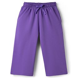 Pine Kids Cotton Knit Half Sleeves T-Shirt & Capri Striped Night Suit With Bunny Print - Purple & White