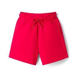 Pine Kids Cotton Knit Half Sleeves Top & Shorts Set With Text Print - Pink & Red
