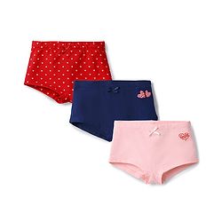 Pine Kids Cotton Elastane Knit Panties With Heart Print Pack of 3 - Multicolor