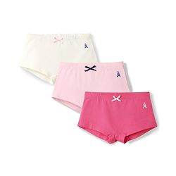 Pine Kids Cotton Elastane Knit Solid Panties With Applique - Multicolor