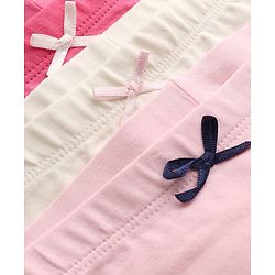 Pine Kids Cotton Elastane Knit Solid Panties With Applique - Multicolor