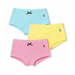 Pine Kids Cotton Elastane Knit Panties With Bow Applique Pack of 3 - Multicolor