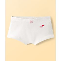 Pine Kids Cotton Elastane Knit Panties With Heart Print Pack of 3 - Multicolor