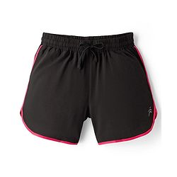 Pine Active Woven Above Knee Length Solid Color Performance Shorts - Black