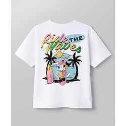 Pine Kids Disney Cotton Knit T-Shirt Half Sleeves Round Neck with Minnie Mouse and Friends Graphic Print White 4-5 Years
