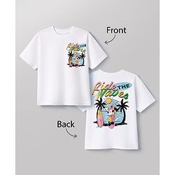 Pine Kids Disney Cotton Knit T-Shirt Half Sleeves Round Neck with Minnie Mouse and Friends Graphic Print White 4-5 Years