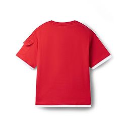 Pine Kids Marvel Cotton Knit Drop Shoulder Half Sleeves T-Shirt with Spiderman Graphic - Red