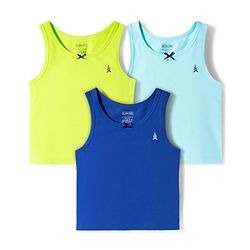 Pine Kids Cotton Lycra Knit Sleeveless Solid Vests Pack of 3 (Color May Vary)