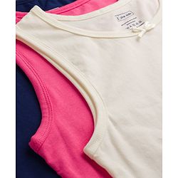 Pine Kids Cotton Lycra Knit Sleeveless Vests Pack of 3 - (Color May Vary )