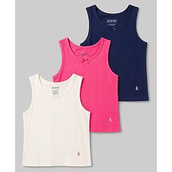 Pine Kids Cotton Lycra Knit Sleeveless Vests Pack of 3 - (Color May Vary )