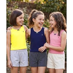Pine Kids Cotton Lycra Knit Sleeveless Solid Vests Pack of 3 (Color May Vary)