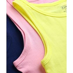 Pine Kids Cotton Lycra Knit Sleeveless Solid Vests Pack of 3 (Color May Vary)
