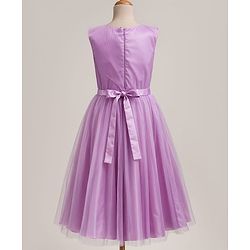 Pine Kids Mesh Woven Sleeveless Party Dress with Sequin Detailing - Purple