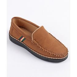 Pine Kids Slip On Solid Formal & Party Wear Loafers - Tan