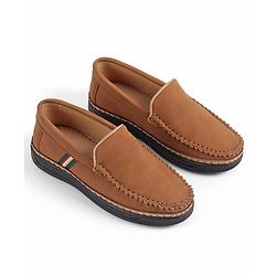 Pine Kids Slip On Solid Formal & Party Wear Loafers - Tan