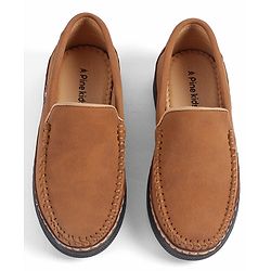 Pine Kids Slip On Solid Formal & Party Wear Loafers - Tan