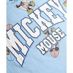 Pine Kids Disney Single Jersey Knit Half sleeves T-shirts & Shorts Night Suit With Mickey Mouse Print - Light Blue