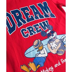 Pine Kids Disney Single Jersey Knit Half Sleeves T-Shirt Pyjama Night Suit With Mickey & Donald Print - Multicolour