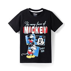 Pine Kids Disney Single Jersey Knit Half Sleeves T-Shirt & Pyjama Night Suit with Mickey Mouse Graphics - Multicolor