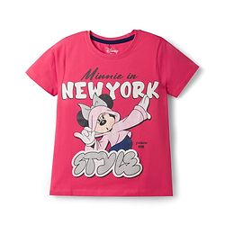 Pine Kids Disney 100% Cotton Knit Half Sleeves T-Shirt & Shorts Night Suit With Minnie Mouse Graphics-Multicolor