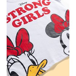 Pine Kids Disney Single Jersey Knit Half Sleeves T-Shirt & Shorts Night Suit With Minnie & Donald Print - Multicolour