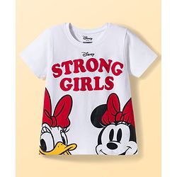Pine Kids Disney Single Jersey Knit Half Sleeves T-Shirt & Shorts Night Suit With Minnie & Donald Print - Multicolour
