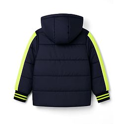 Pine Kids Woven Full Sleeves Hooded Padded Jacket - Navy Blue
