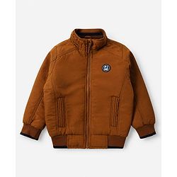 Pine Kids Woven Jackets with Full Sleeves and Pine Patch in Brown for 4-5 Years