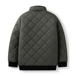 Pine Kids Woven Full Sleeves Padded Quilted Winter Jacket - Dark Green