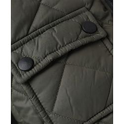 Pine Kids Woven Full Sleeves Padded Quilted Winter Jacket - Dark Green