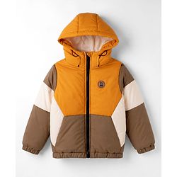 Pine Kids Woven Full Sleeves Hooded Jacket - Rust Orange