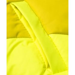 Pine Kids Woven Full Sleeves Hooded Padded Jacket with Colour Block Design - Red & Yellow